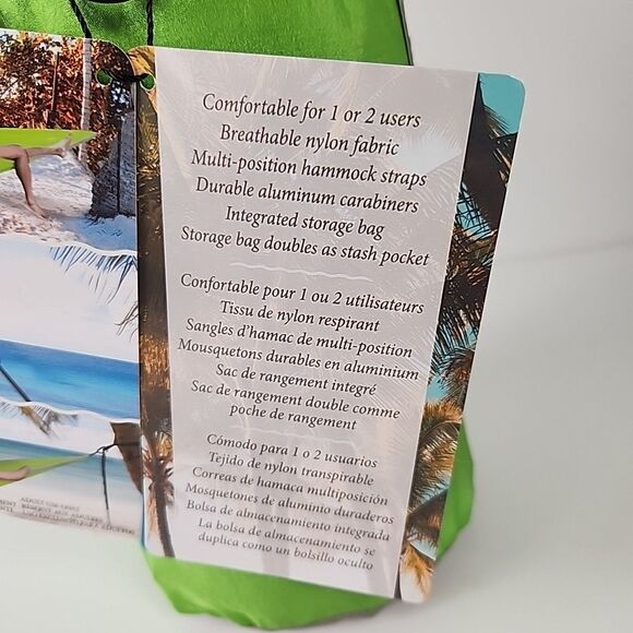 Cascade Oasis 2 Person Lightweight Nylon Travel Hammock With Straps Storage Bag - Picture 4 of 12